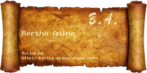Bertha Anina névjegykártya